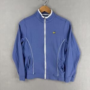 Masters Golf Jacket Womens Medium Blue Full Zip Augusta National Golf Logo